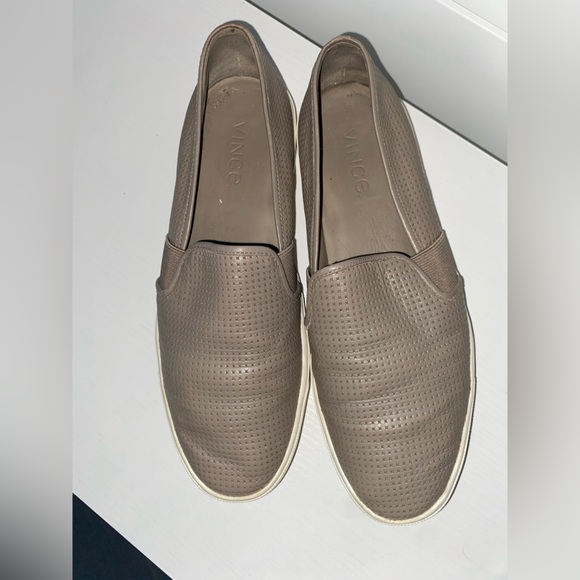 Vince Gray Tan Sneakers Slip-On Comfort - Picture 3 of 10